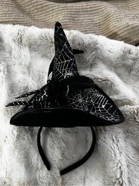 Black Spiderweb Witch Hat Headband